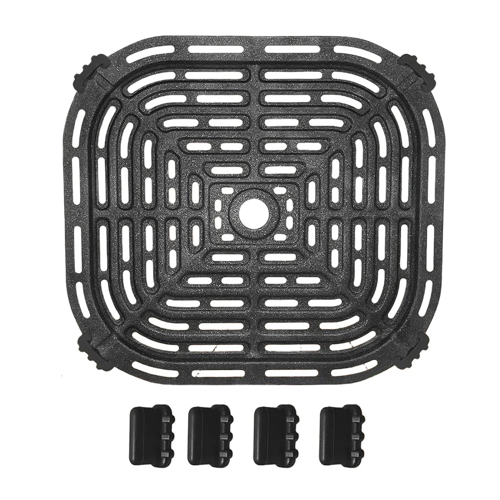 Stainless Steel Air Fryer Grill Pan For 6 Quart Models, 9.0x8.2 Inch Non-Stick Replacement Rack With Double Layer Design