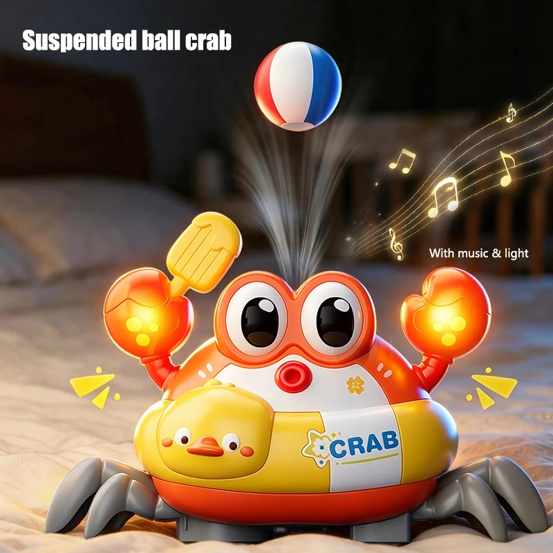Kids Electric Crab Move Interactive Toy with Music and Lighting Education for 18 Months Development Children Birthday Gift
