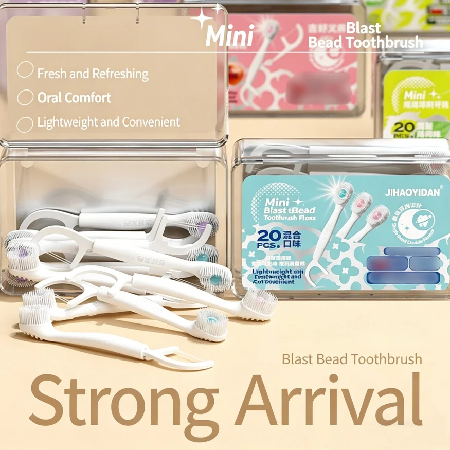 

Набор из 20 одноразовых дорожных зубных щеток и флоссеров, мини-наборы для ухода за полостью рта в дороге и на каждый день