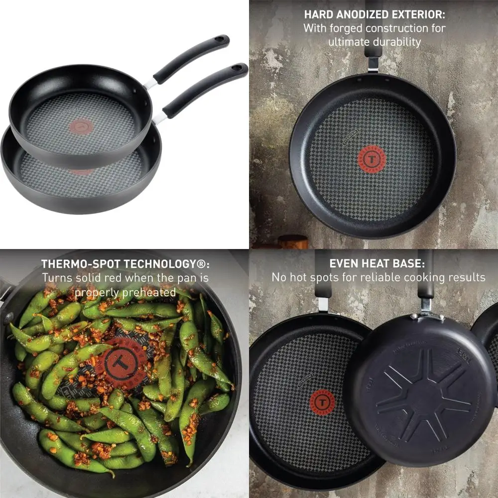 

Набор сковородок T-fal Ultimate с твердым анодированным антипригарным покрытием, 2 предмета, 10 и 12 дюймов, безопасный для духовки и бройлеров до 400 человек. ° F, Кастрюли и