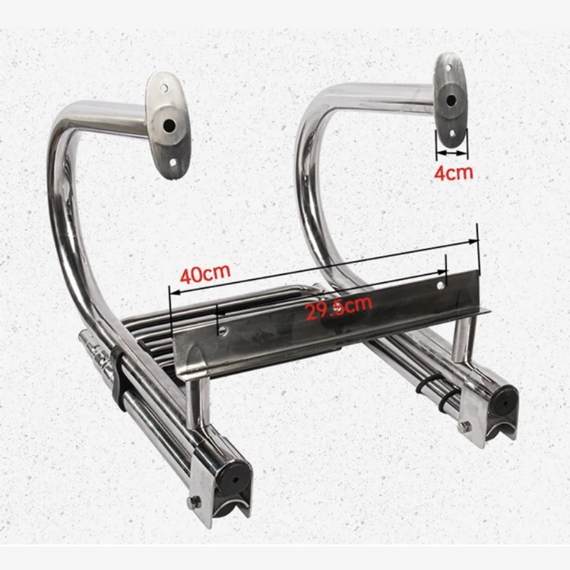 Escalera plegable de 4 escalones para barco marino, escalera telescópica gruesa de acero inoxidable 316, plataforma de natación, accesorios para yates