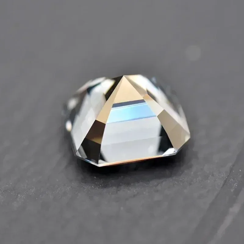 Piedra moissanita gris Asscher corte con certificado GRA para probador de diamantes de paso dijes de piedras preciosas para fabricación de joyas