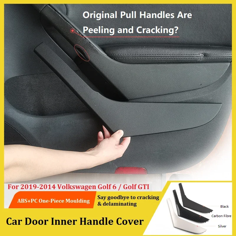 

Car Interior Door Black Left Right Handle Cover Trim for VW Golf 6 MK6 2009 2010 2011 2012 2013 5K4868039A 5K4868040A