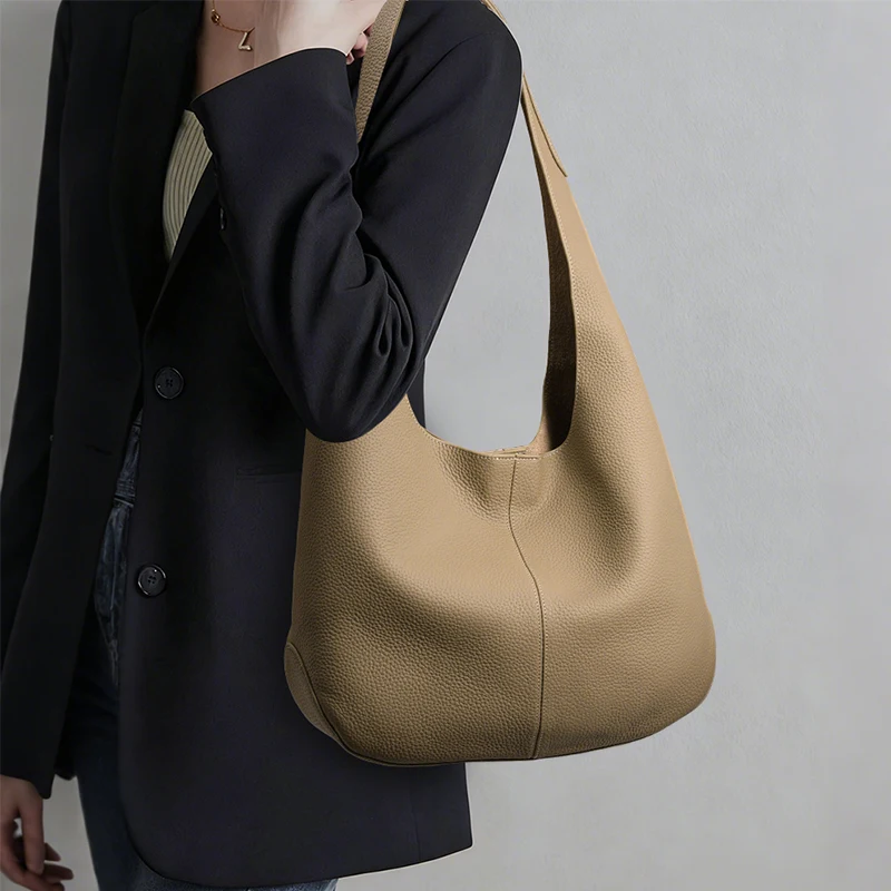 

Genuine Leather Underarm & Commuter Tote Bag for Women – New Style, Stylish & Versatile, Large-Capacity, Single-Shoulder