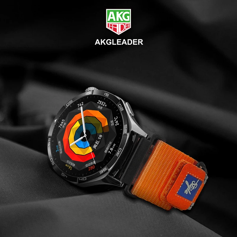 AKGLEADER Magnetic nylon loop watch band for Huawei Watch GT 5 Pro 46mm band for 22mm 26mm strap for watch 4 Pro Bands
