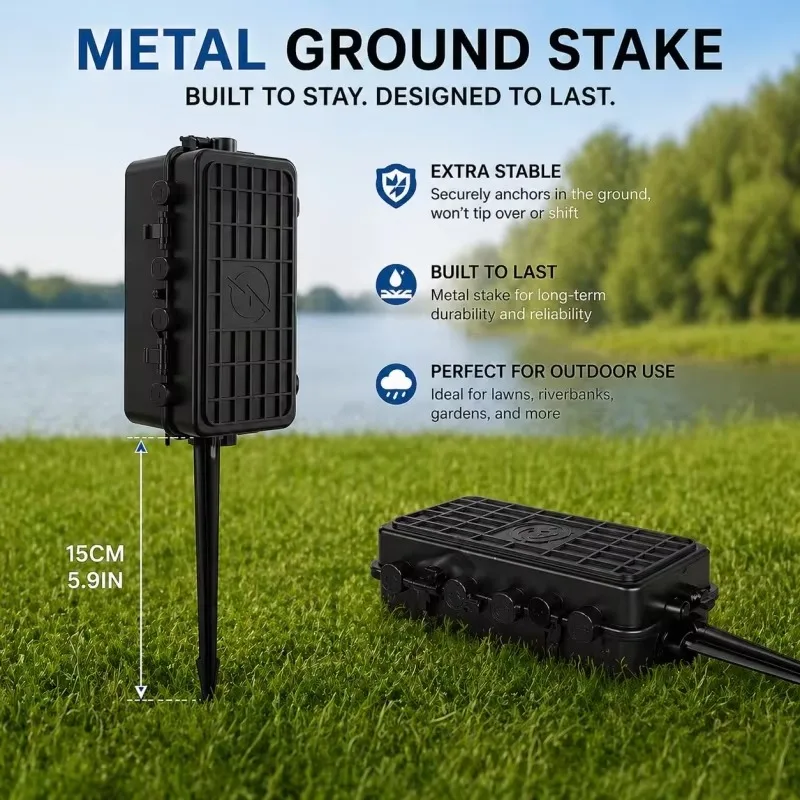 Outdoor Waterproof IP65 LED Filament Protection Box for Garden & Landscape Use Extension Cord Plug Socket Enclosure