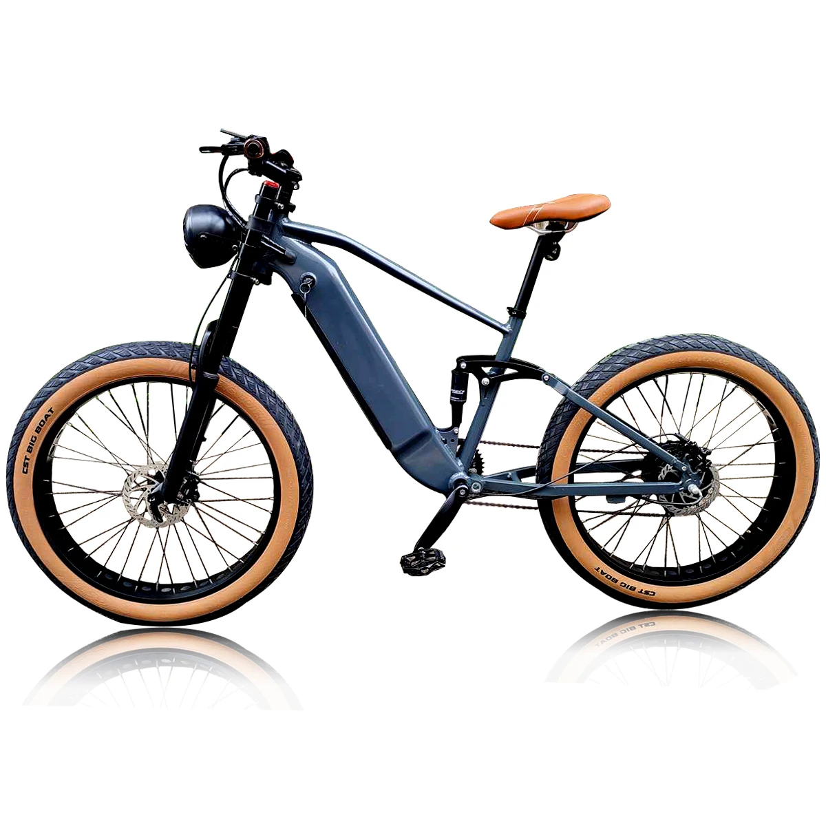 

Kalosse Full Suspension 165mm Travel Electric Bike Electrical Bicycles 48V 20AH 26X4.0 48V 1000W