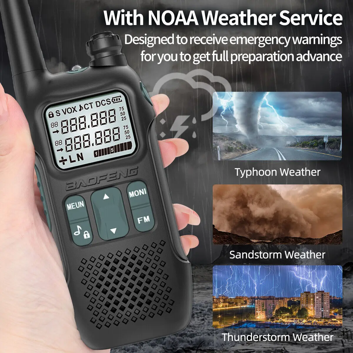BaoFeng  GM-T8  Walkie Talkie  GMRS Radio  NOAA Long Range Rechargable Flashlight fun For Camping Familyction Two Way Radio USB