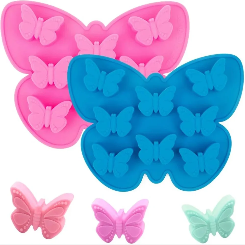 1pc 8 Cavity Butterfly Silicone Candy Mold Fondant Mold For DIY Pudding Chocolate Jelly Biscuit Desserts Ice Cube Gum