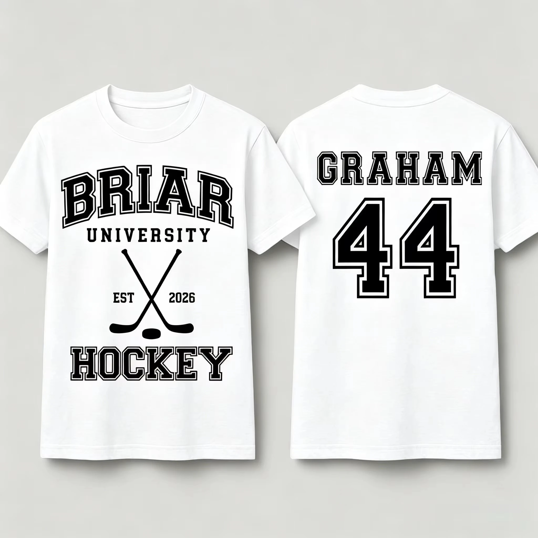 Off-Campus Briar University Hockey Graphic T-shirt Vintage Collegiate Aesthetic Streetwear Unisex Oversized Summer Cotton Tee