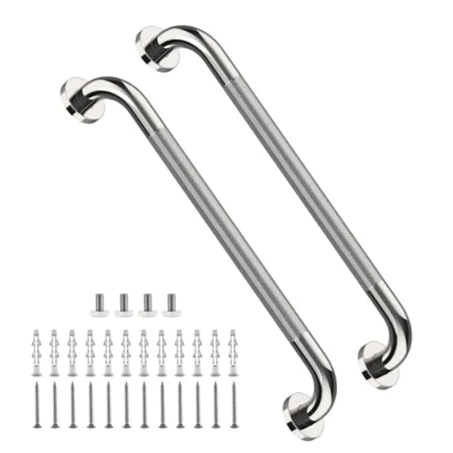 

Pack Anti Slip Shower Grab Bar Handles Stainless Steel Knurled Bathroom Balance Bar Safety Hand Rail Support Handicap Elderly I