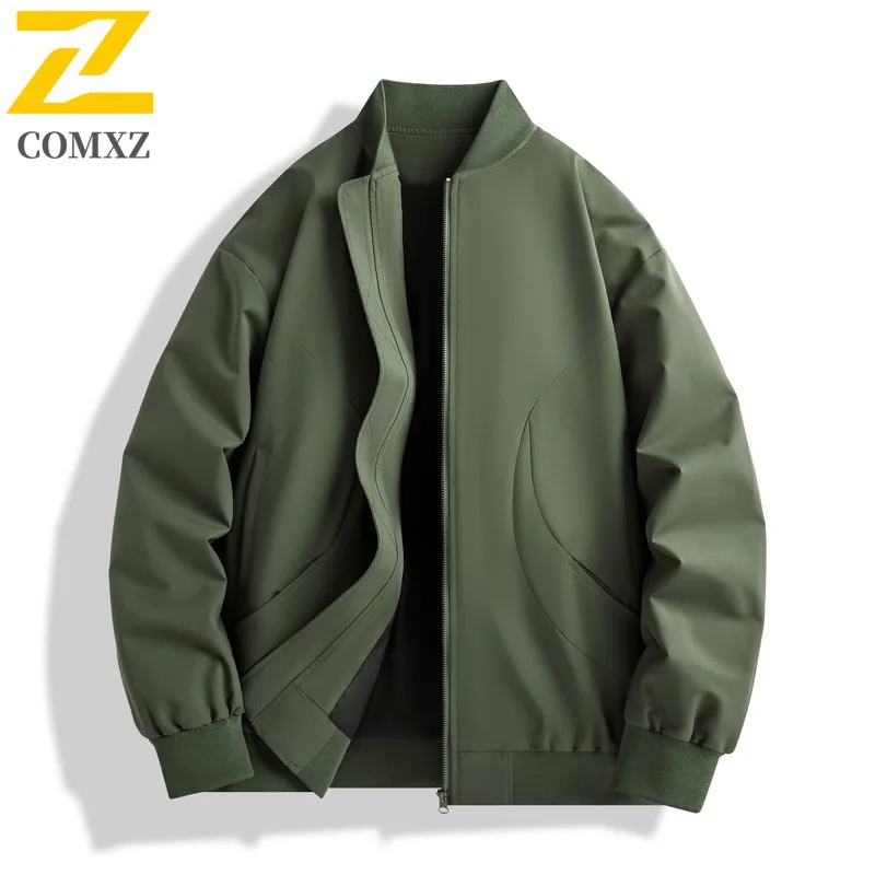 

COMXZ Мужская куртка Удобная альпинистская ветрозащитная мотоциклетная куртка с бейсбольным воротником Легкая осенняя новая ветровка