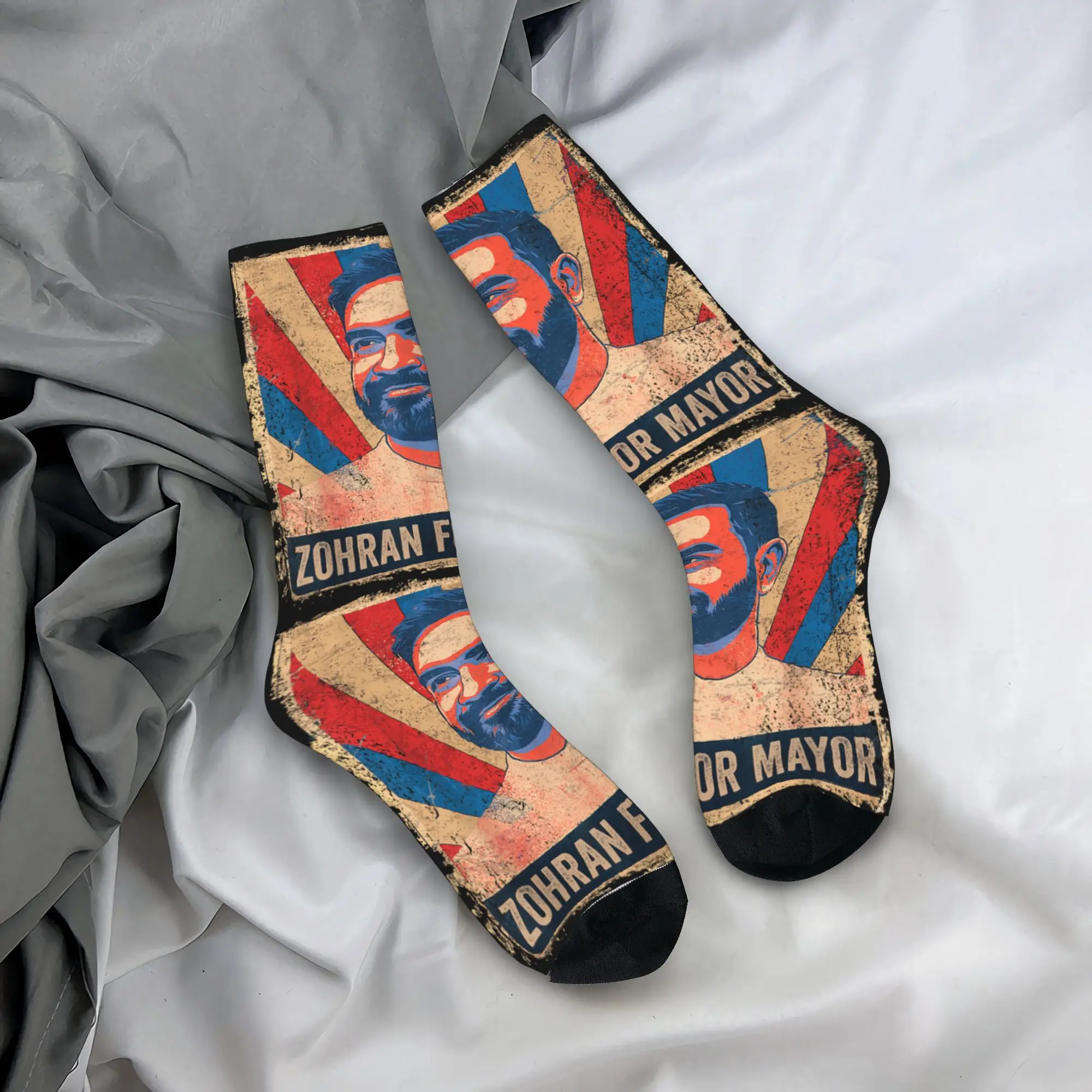 

Zohra Mamdani For NYC Mayor Zohran Mamdani Носки Нескользящие чулки Мужские высококачественные спортивные носки для бега Зимние повседневные носки