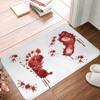 Bloody Footprints Bath Mat Anti-Slip Blood Toilet Pad Quick Dry for Shower Home Entrance Foot Mat Waterproof Bathroom Carpet