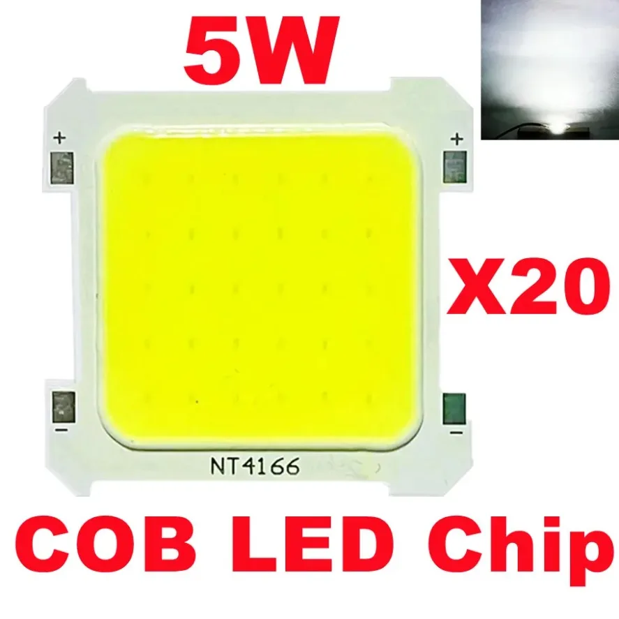 20 Pcs 5W COB LED chip high with bright white light USB portable mini keychain outdoor pocket flashlight camping light source