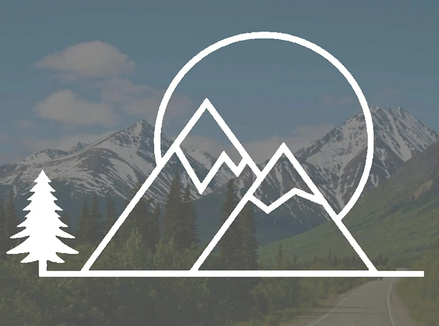 JP car decal is suitable for exploring mountains, hiking, camping, field exploration, sun tree truck van sticker 15 * 15cm