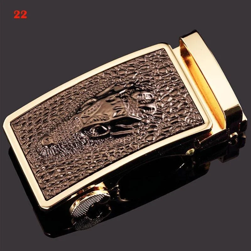 حزام أوتوماتيكي بطباعة حيوانات 2025 للرجال |   مشبك سبائك الفضة |   الأعمال والملابس غير الرسمية