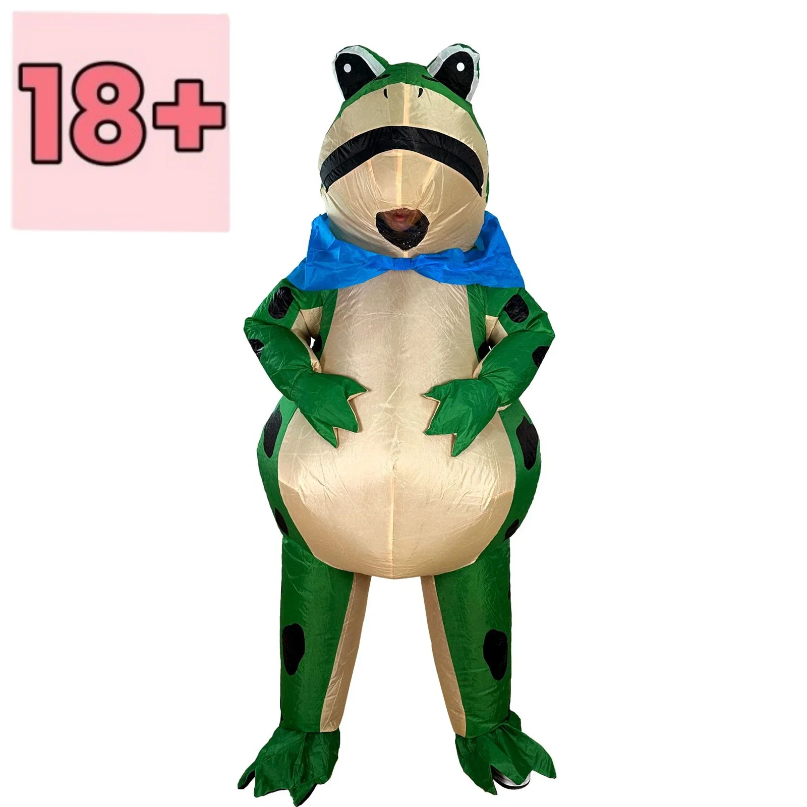 

Inflatable Frog Costume For Adults - Hilarious Blow Up Jumpsuit With Built-In Fan, Instant Party Centerpiece For Halloween & Cos