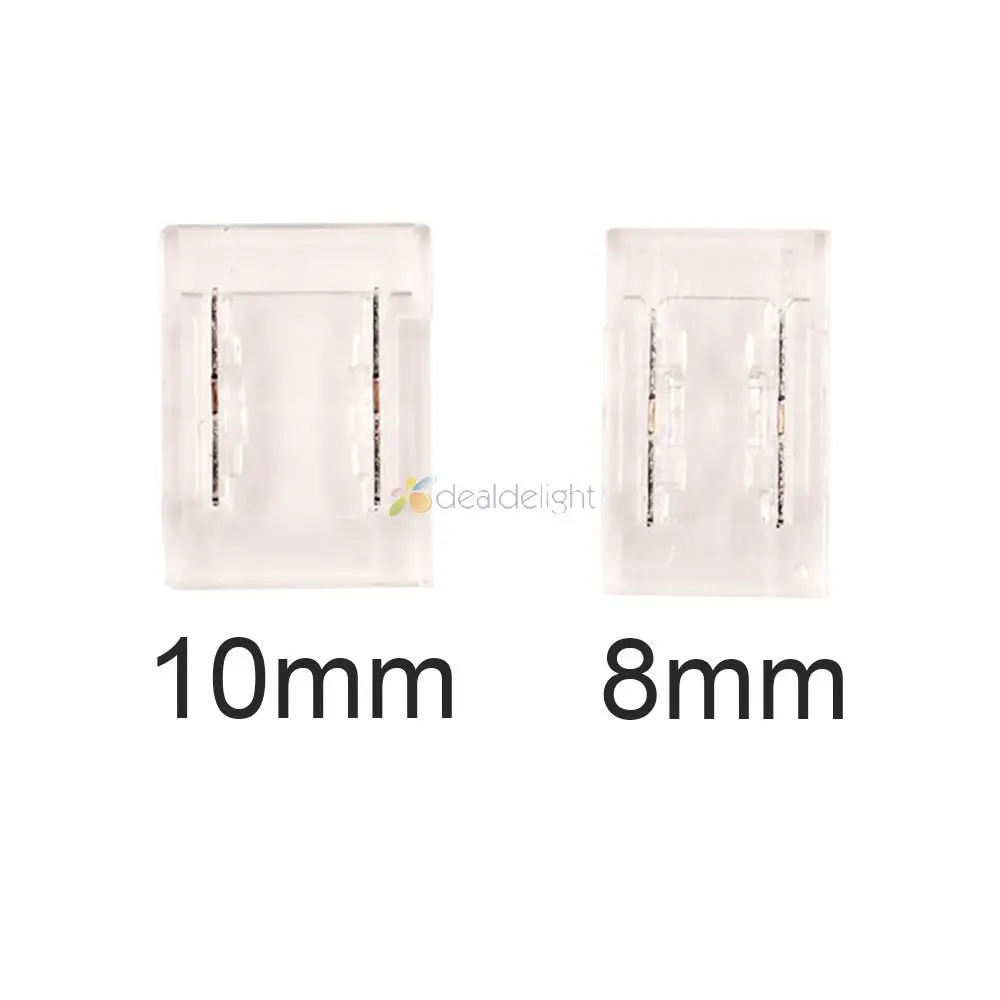 10pcs 8mm 10mm 2Pin FCOB Connector  L shape / X shape / T shape No Soldering For COB LED Strip Solderless Joint Wire Connectors