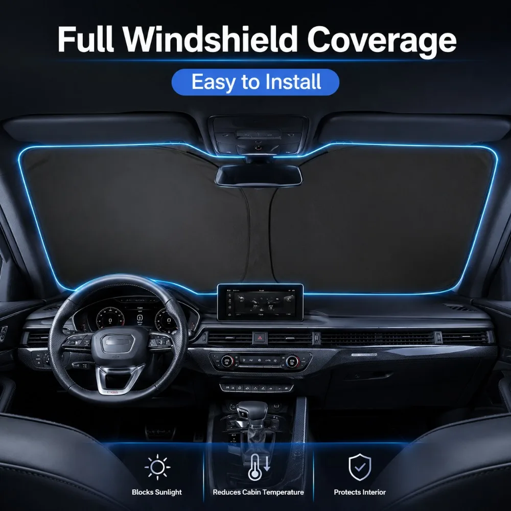 Umbrella Sunshade Car Sunshade Car Sunshade Retractable Sunscreen Heat Insulation Front Windshield Parasol