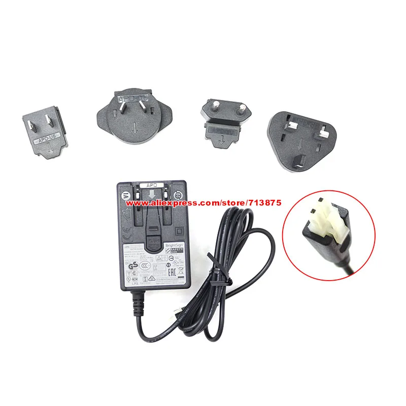 Imagem -02 - Adaptador ca Apd Genuíno para Sinal de Brilho Wa36a12r Xd234 Xd1034 Media Player 12v 3a 36w com Pinos Especiais