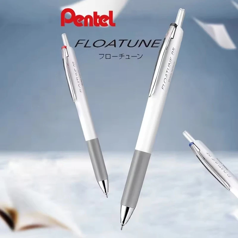 Японская шариковая ручка PENTEL FLOATUNE Light Feather с масляными чернилами, 0.5 мм, черная, с красным и синим стержнем, нажимная, BZN205