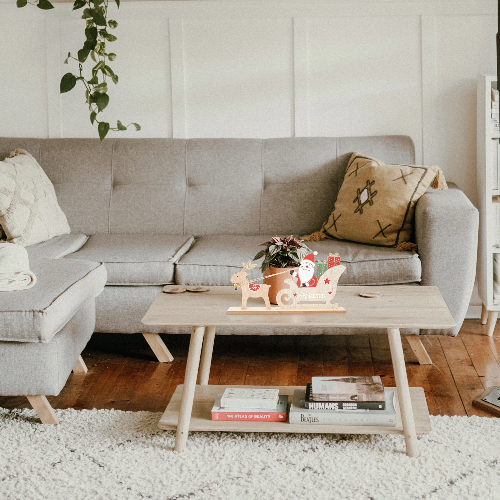 

1pc Unique Mellow Wooden Deer Lightweight Desktop Ornament For Home Xmas Decor Elk Xmas Ornament Wooden Craft Festival