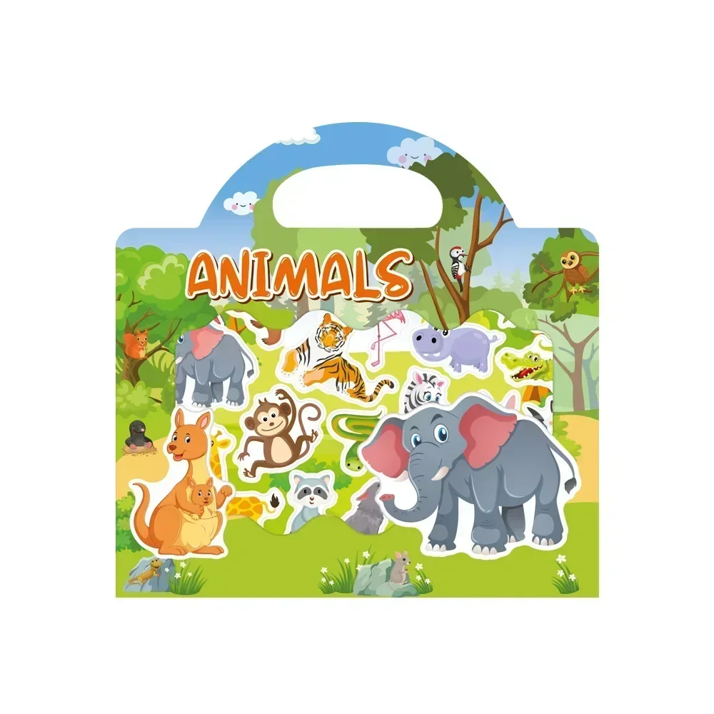 Kid New Year Toy Reusable Stickers Book Classic Toy Multiple Scenarios Cartoon Puzzle Educational Cognition Sticker