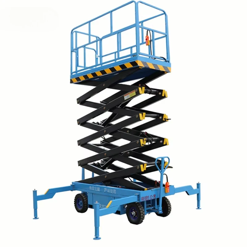 Man Goods Lifting Aerial Work Lift Tables for Hotels Warehouse Construction Site Indoor Outdoor Repair