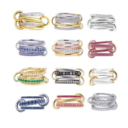 New Arrived Stacking Engagement Band Rings For Women Plain Micro Paved 5A CZ Mix Color Multi Pieces Stack Full Finger Jewelry