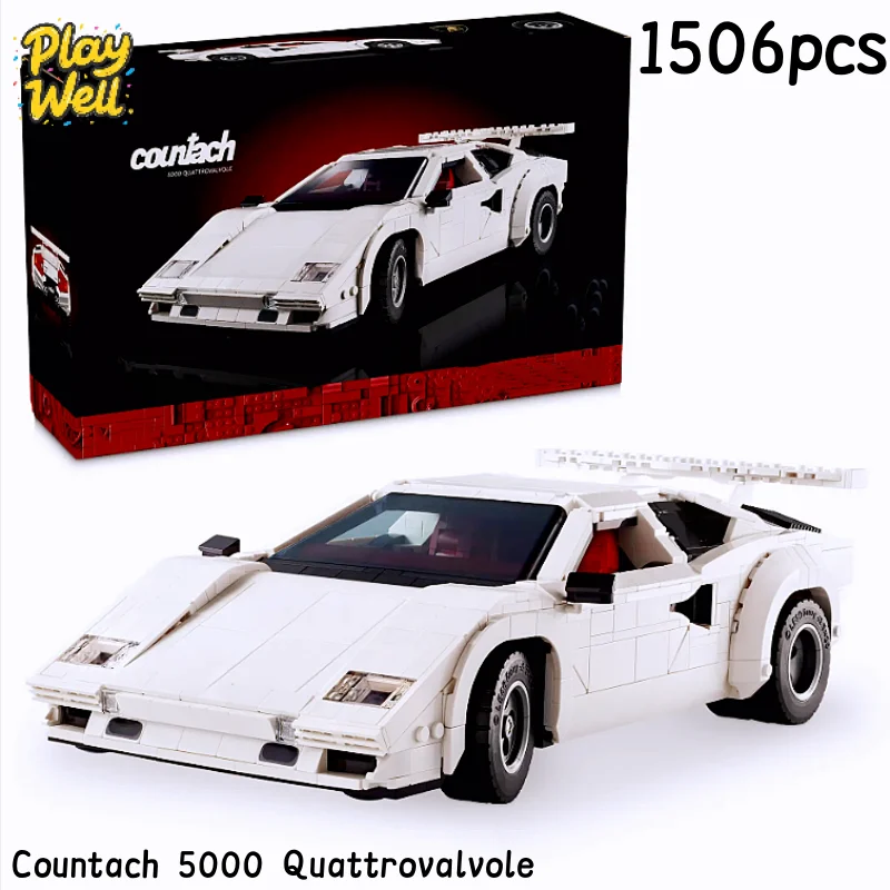 2 AUF LAGER Vintagelambor Countach 5000 Quattrovalvole 10337 Super Car Set für Erwachsene Geburtstagsgeschenke Bausteinmodellspielzeug