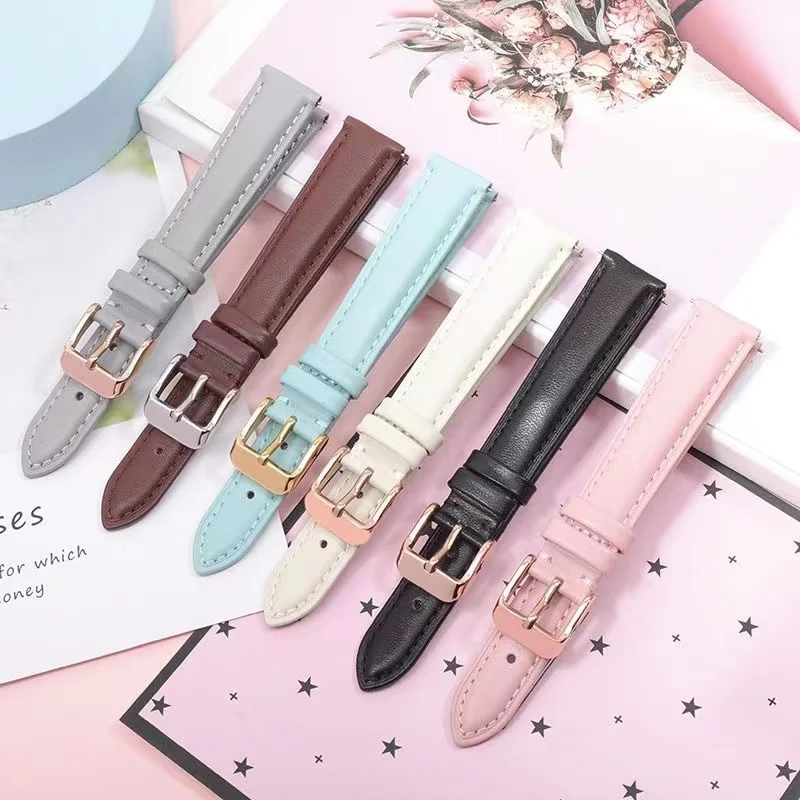 Women's Leather Watch Strap for Fiyta/ Fossil /DW /Huawei/Huami Amazfit smart watch band Accessories 10mm 19mm 22mm image 2