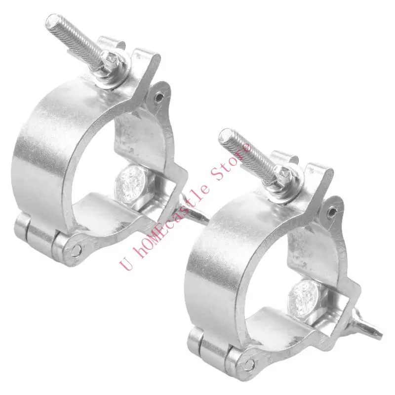 63HF Stainless Steel Stage Light Hook Thin Single Rings Clamp Secures for 48-52mm Tubes Indoor Outdoor Event