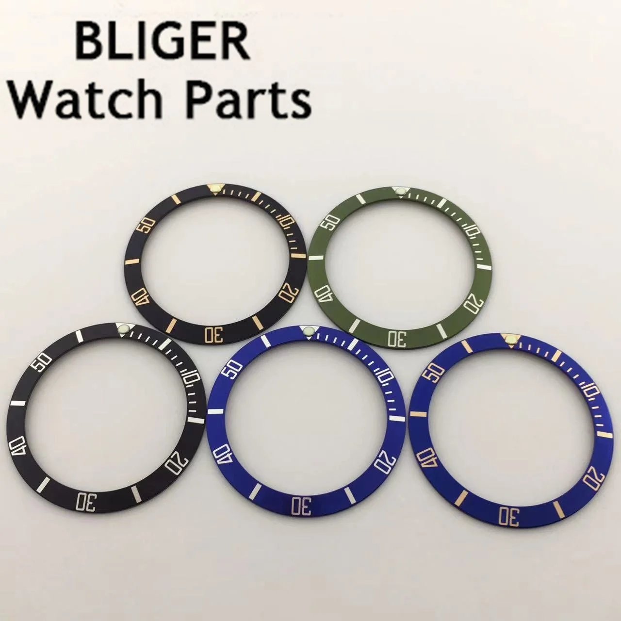 

BLIGER 38mm Red Black Silver Blue Ceramic Watch Bezel Insert Fit 40mm Watch Case