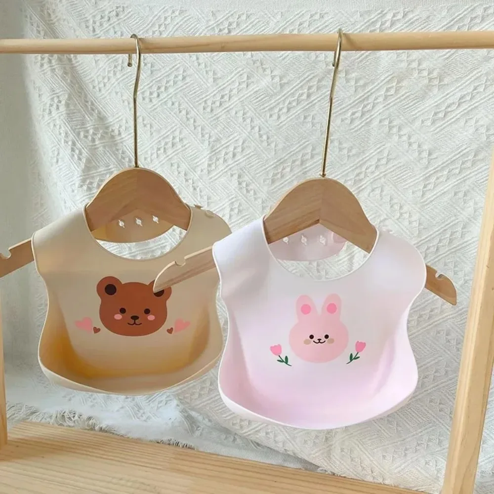 

Baby Bib Waterproof Saliva Towel Baby Boy Girl Soft Silicone Bib Cute Cartoon Bear Adjustable Bibs Burp Cloth Bebe Feeding Apron