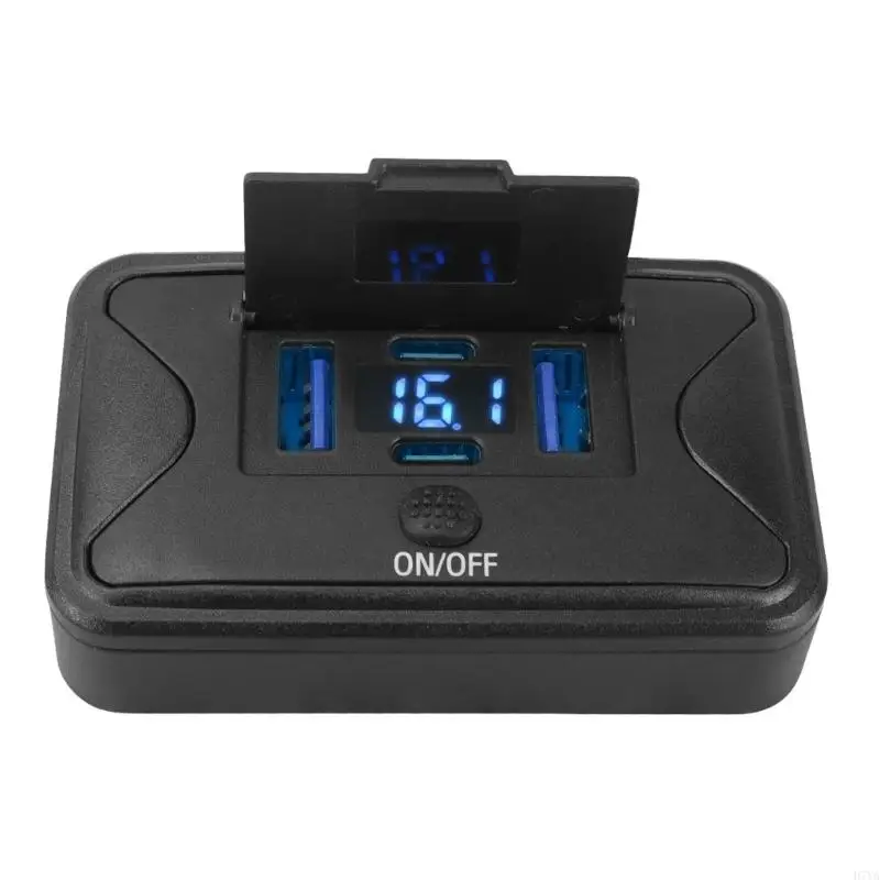 Compact 4 Port Car Charging Power Adapter With Digital Display And Button Control For Fast Charging Phones Tablets And 12 D7YA