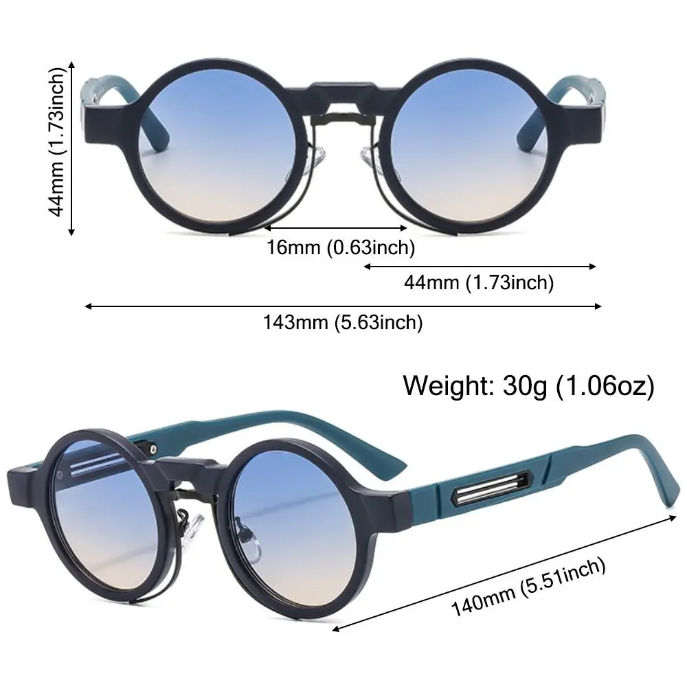 Gafas de sol con montura redonda Retro Para hombre y mujer, lentes de sol con protección UV400, estilo Punk, Y2K