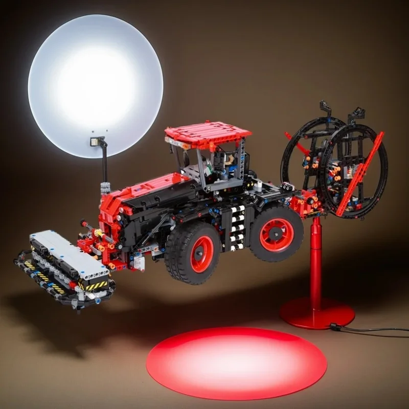 

NEW 3385PCS MOC Technology Claas Xerion Trac Vc 8 Attachments C Model DIY Assembly Building Blocks Display Birthday Gift Home
