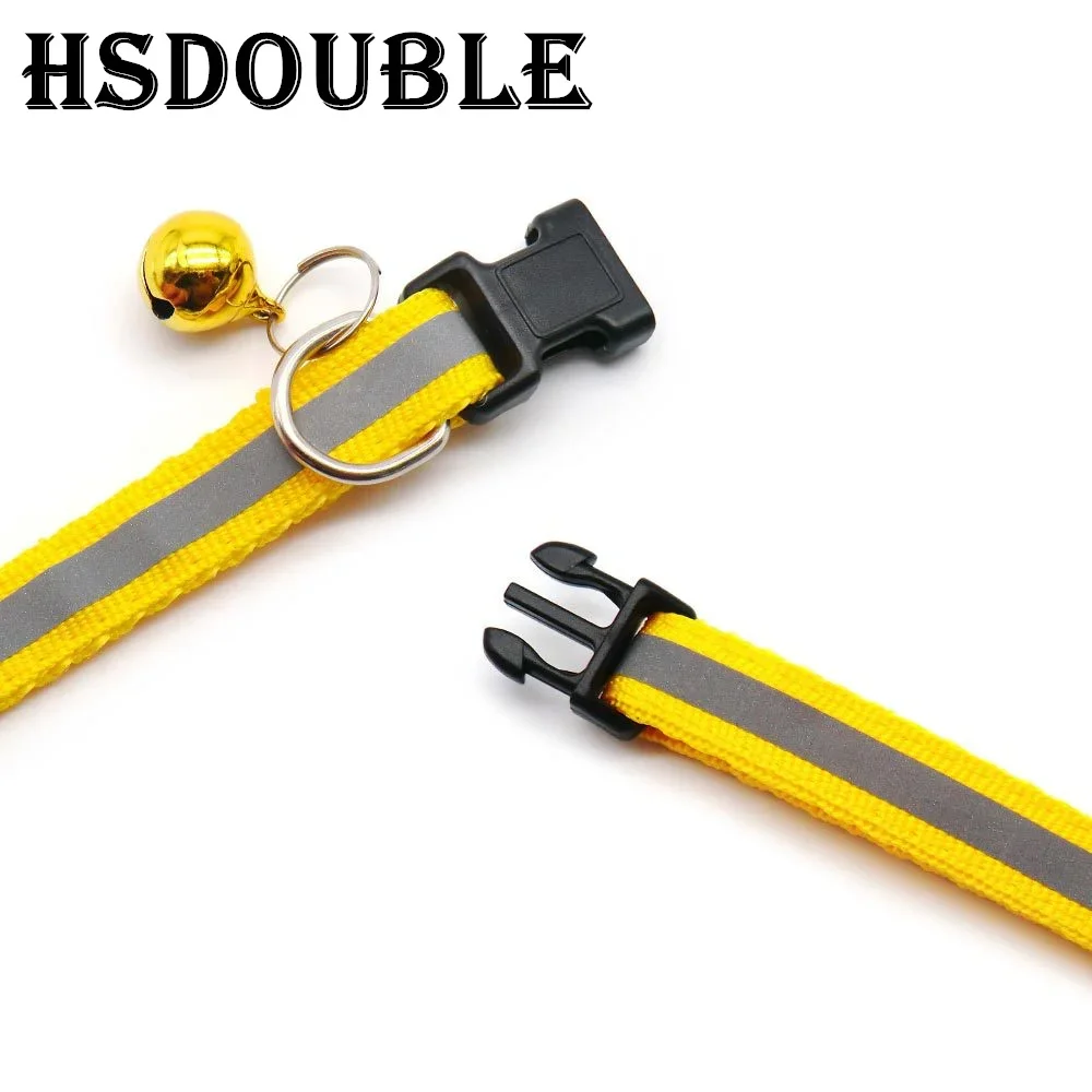 1 قطعة/الحزمة عاكسة قابل للتعديل القطط والكلاب الصغيرة الياقات مع أجراس مستلزمات الحيوانات الأليفة