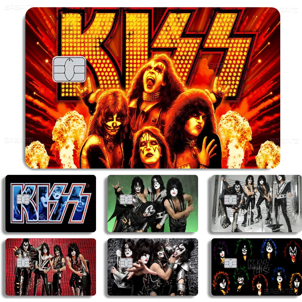 Rock Band Kiss Landscape Screen Anmie Sticker Film Skin Cover For Credit Card Debit Bank Card Front