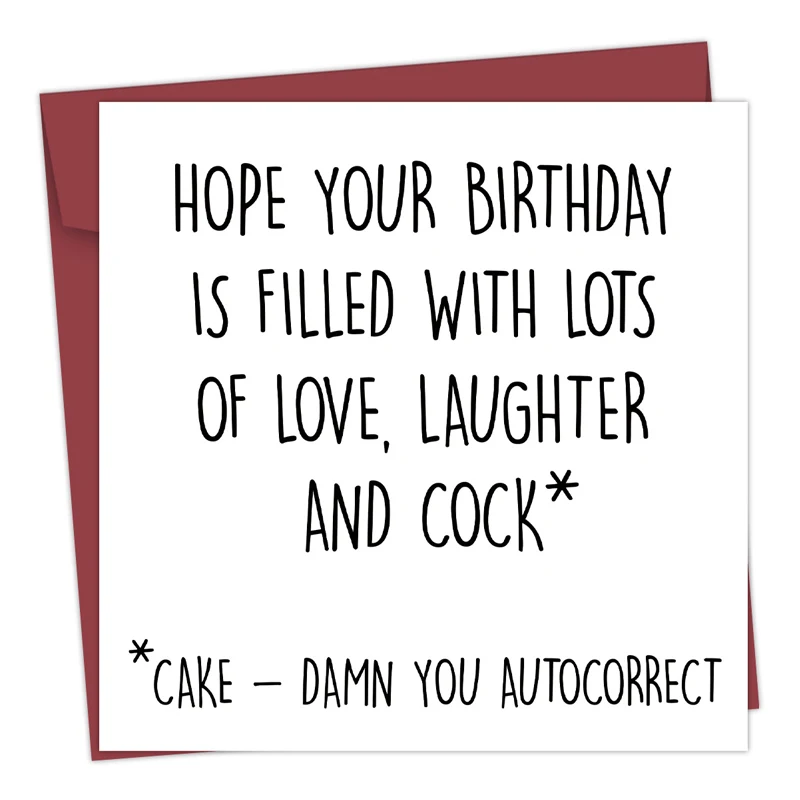 A Fun Greeting Card With An Envelope For Family And Friends. Wishing Cards, Funny Text Cards