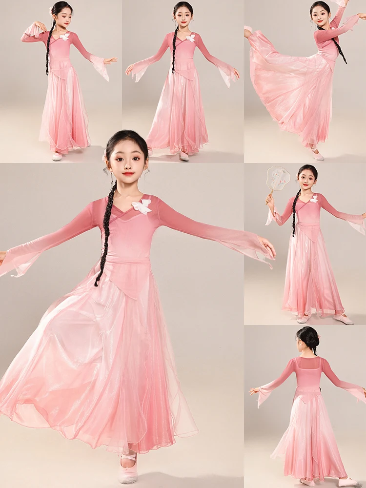 

Ele Children's Dance Performance Costume Women's New Sle Flowing National Dance Clothing Hanfu Stage Outfit