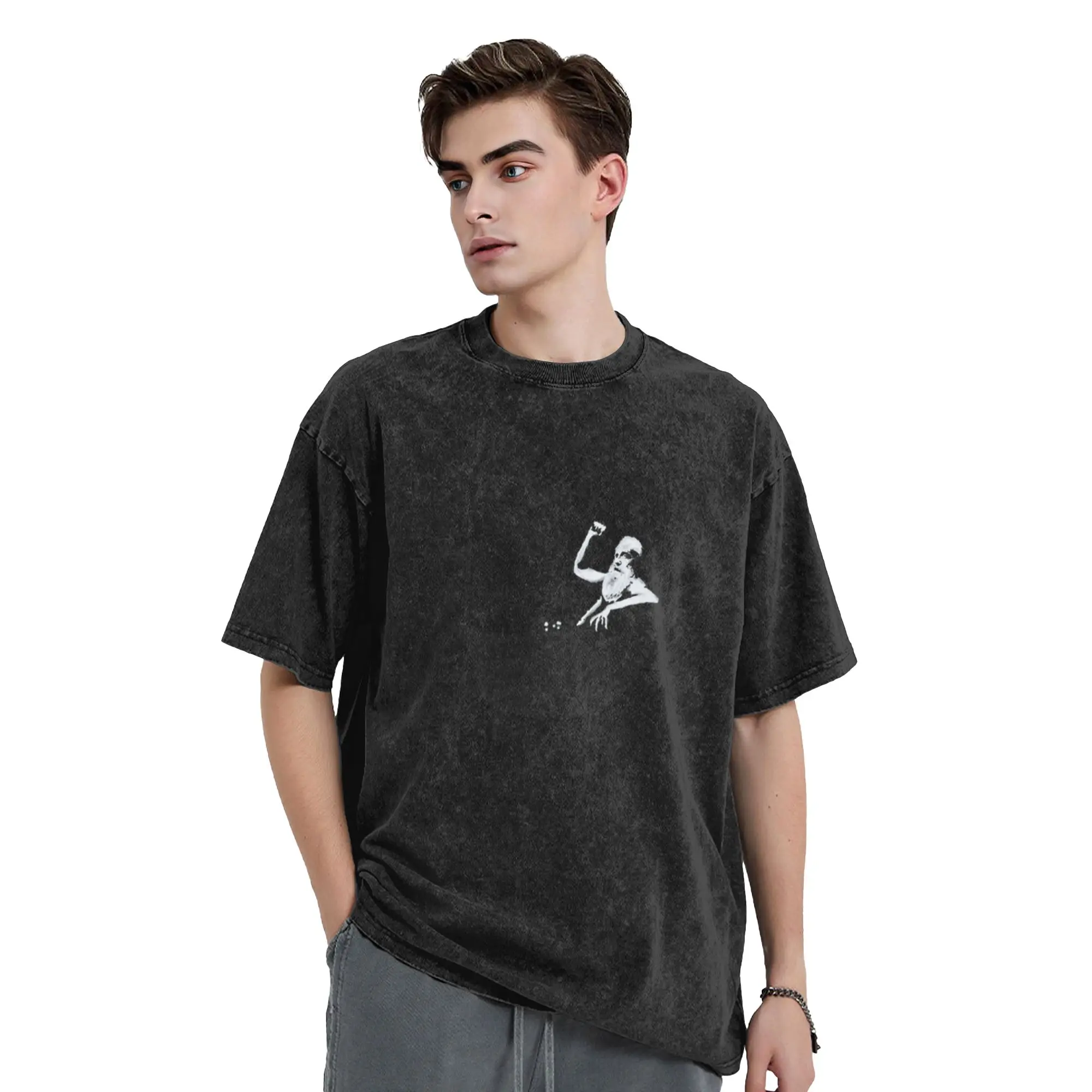 Banksy graffiti - Grandpa in the bathtub Unique Cool A Washed T Shirt Men's Women's Oversized Cotton Tees Tops