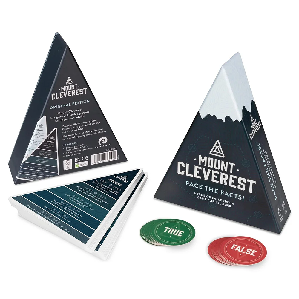 MOUNT CLEVEREST Clever Game for Adults True Or False Trivia Game Fun Family Card Game Party Games