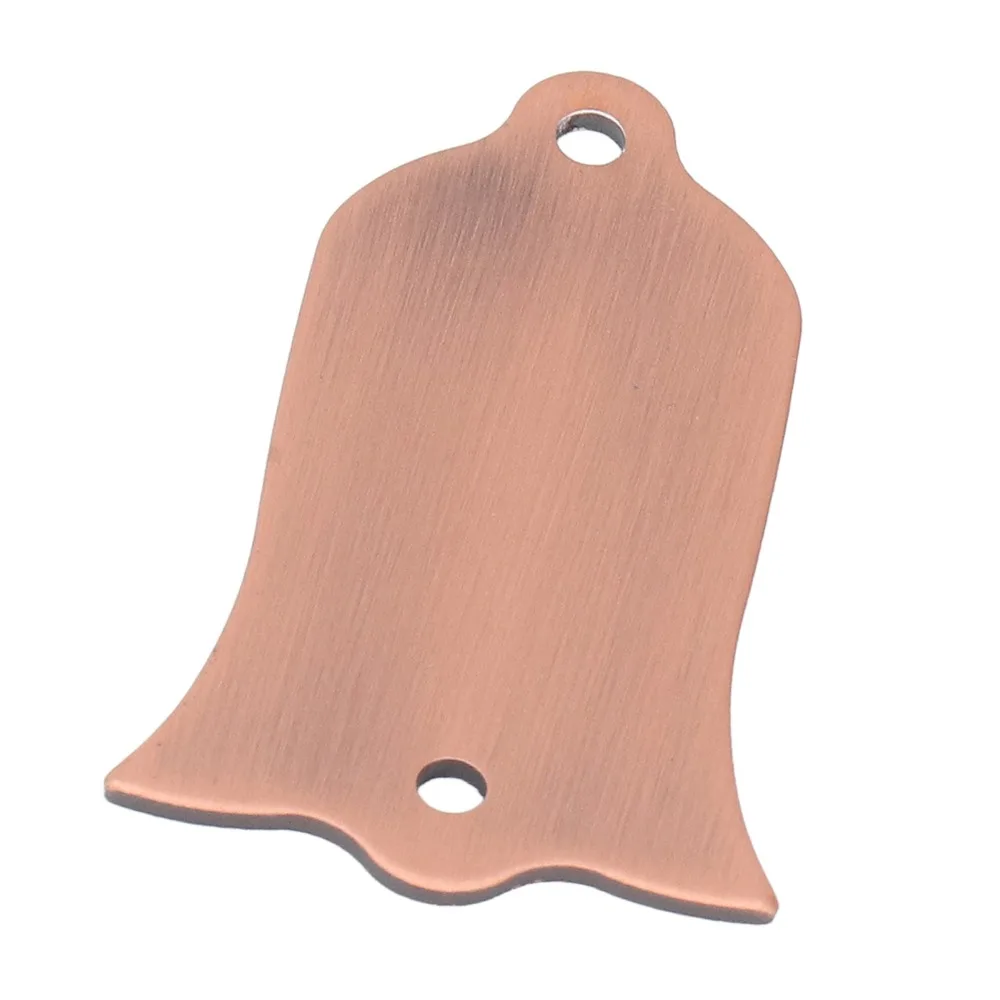 2 Holes Guitar Truss Rod Cover Metal Material Bell-Shaped Design Guitar Replacement Parts Red Copper Color