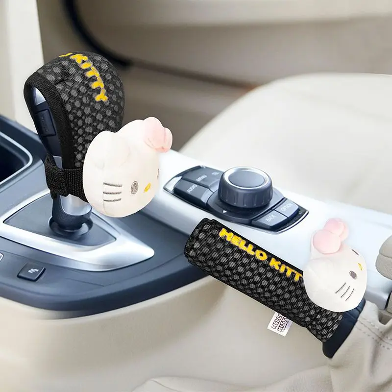 

Cartoon Sanrio Hello Kitty Car Gear Lever & Handbrake Cover Automatic Transmission Shift Cover Accessory for Manual Transmission