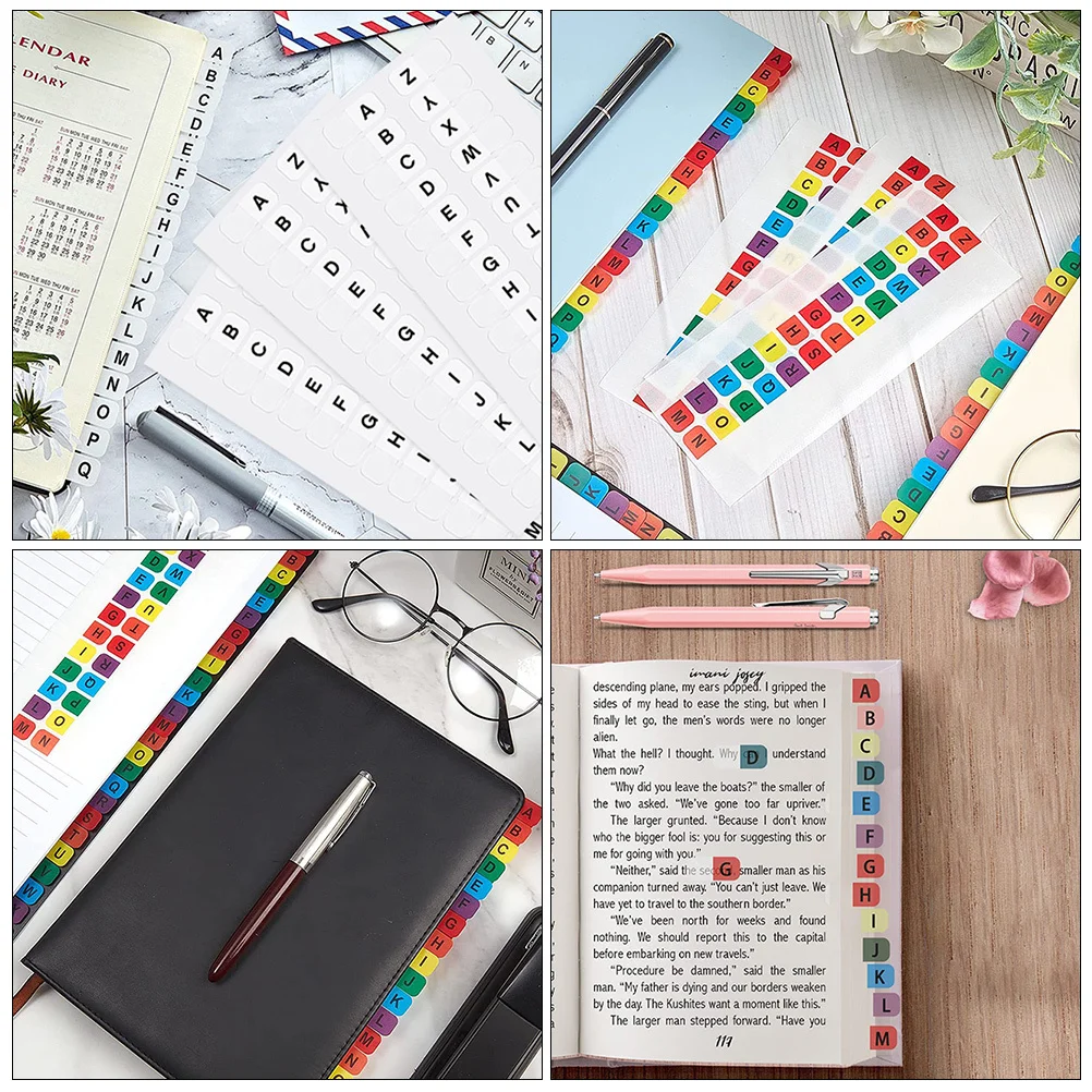 

Index Label Tabs Alphabet Page Markers Plastic Sticky Tabs For Notebook Book Office School Use Colored Page Flags
