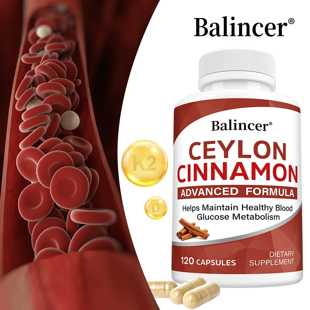 

Ceylon Cinnamon - Natural Antioxidant, Metabolism Support, Immune Health, Joint Health and Cardiovascular Support - 120 Capsules