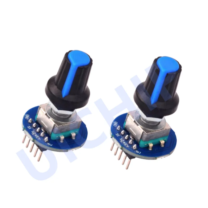 2PCS Rotary Encoder Module Brick Sensor Development Round Audio Rotating Potentiometer Knob Cap EC11