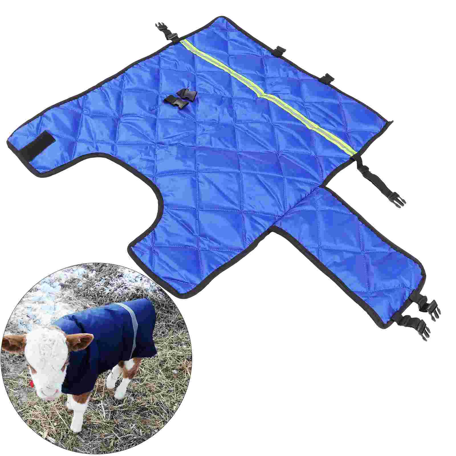 Fleece Blanket Calf Vest Clothes Goat Cow Warm Coat Clothing Pasture Supplies Blue Apparel Women's